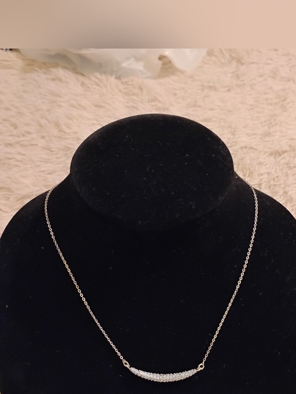 Lia Sophia Delicate Silver Crystal Bar Necklace - Elegant Women’s Jewelry